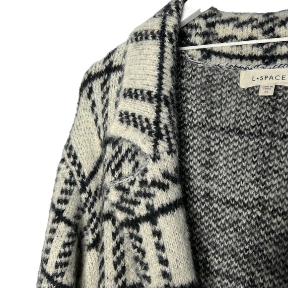 L SPACE Stirling Sweater Coat Couldn't Be Cozier Plaid Size XL - Picture 12 of 16